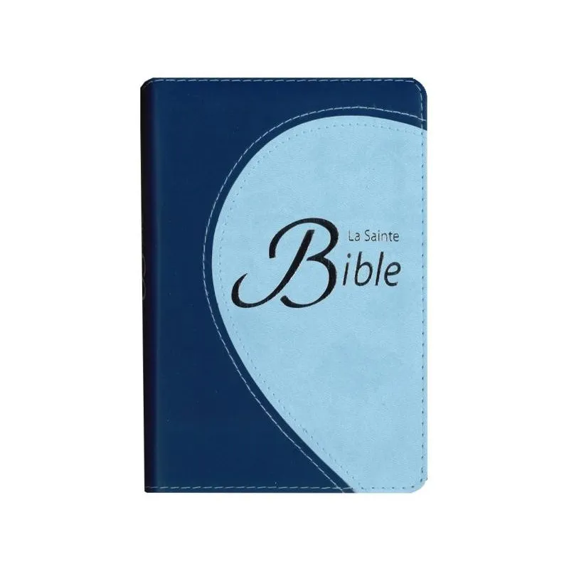 Bible Segond 1910, de poche, duo bleu - couverture souple , tranche argent, signet