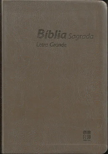 Portugais, Bible Almeida RC, bronze, similicuir, tranche dorée, format moyen - [Almeida Revista e...