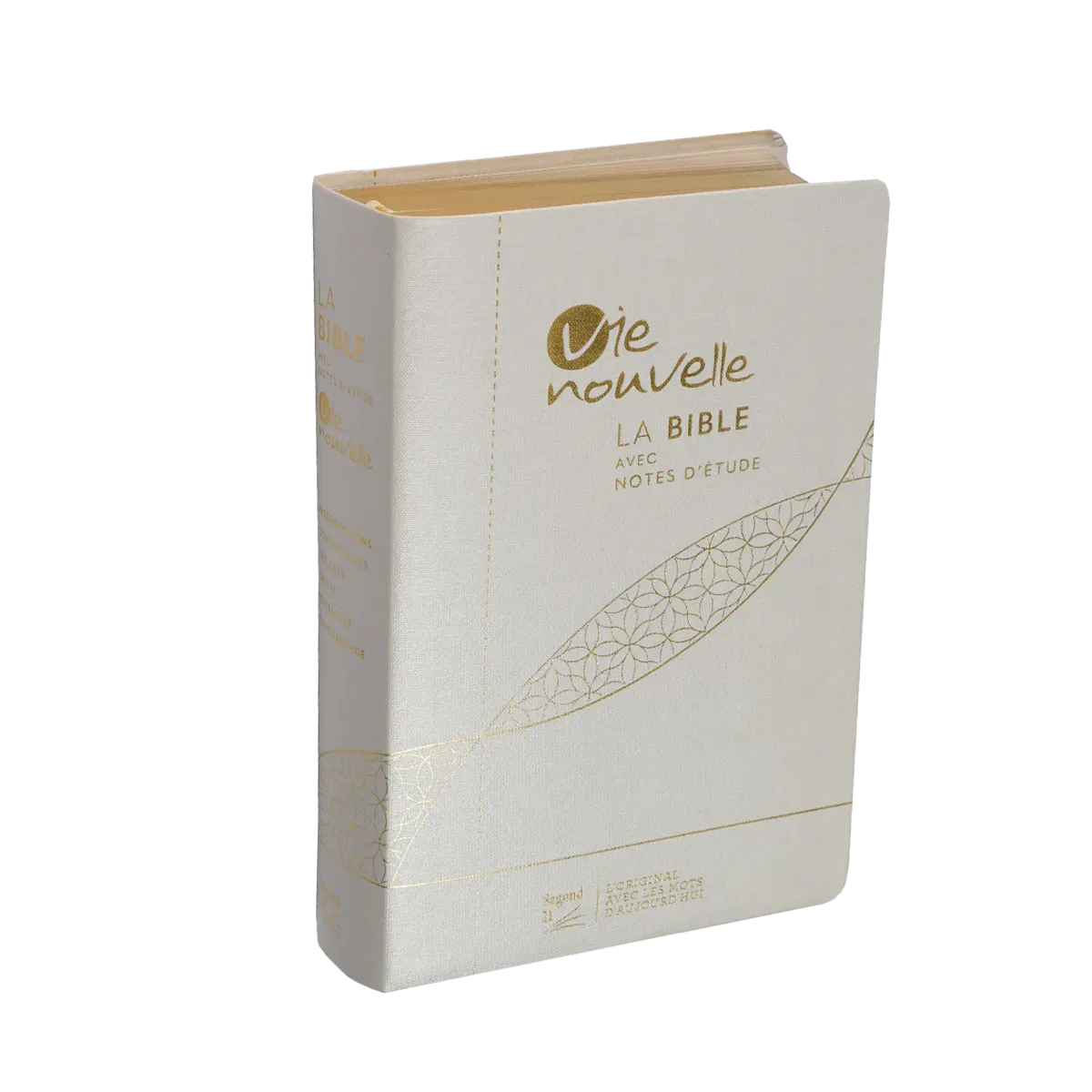 Bible d'étude Vie nouvelle, Segond 21, blanche - Couverture souple, toile, tranches or
