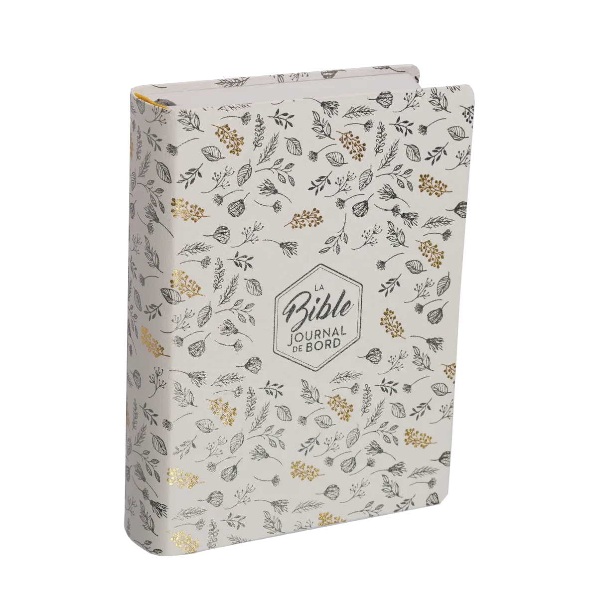 Bible Segond 21 Journal de bord - couverture souple, toilée blanc avec motifs dorés
