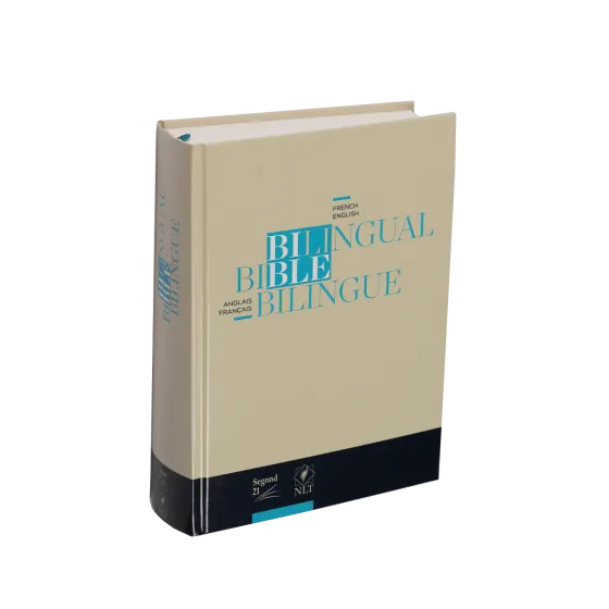 Bilingue français/anglais, Bible, Segond 21/NLT - beige et bleue - couverture rigide