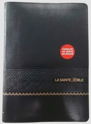 Bible Segond 1910, gros caractères, similicuir noir - couverture souple, avec onglets, paroles de...