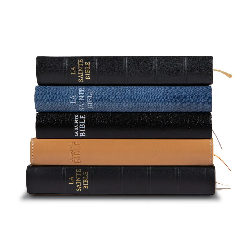 Bible Darby édition de Rolle, format moyen, cuir noir sans rebord, souple, tranche dorée