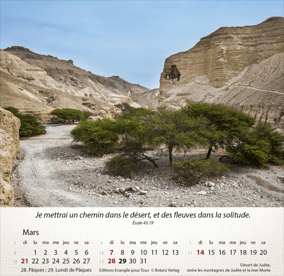 Israël shalom - Calendrier de table