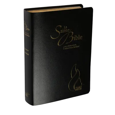 Bible d'étude Segond NEG MacArthur, noire - couverture souple, fibrocuir, tranche or