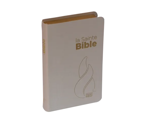 Bible Segond NEG compacte - couverture souple, toile blanche nacrée, tranches or