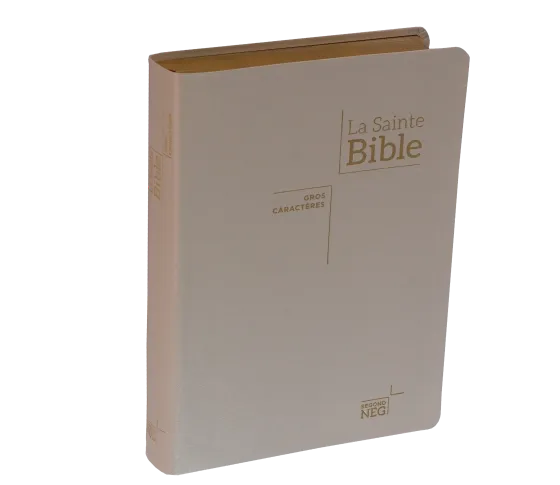 Bible Segond NEG, gros caractères, blanche - Couverture souple en toile, tranche or