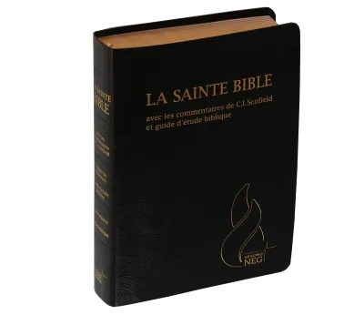 Bible d'étude Segond NEG Scofield, noire - couverture souple, fibrocuir, tranche or, avec onglets