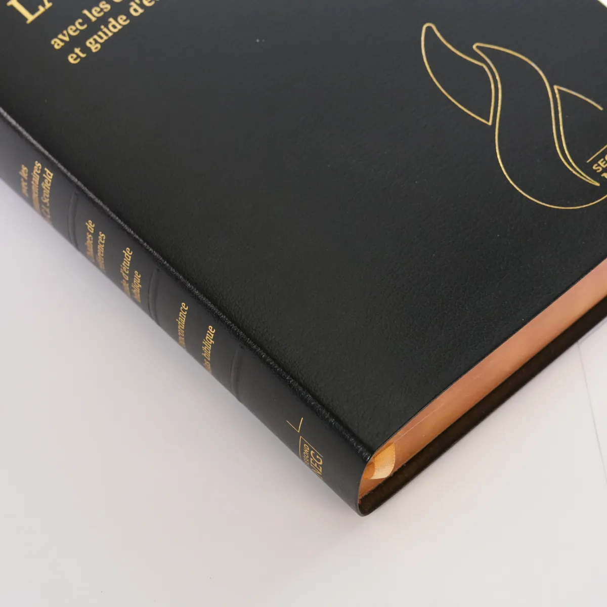Bible d'étude Segond NEG Scofield, noire - couverture souple, fibrocuir, tranche or, avec onglets