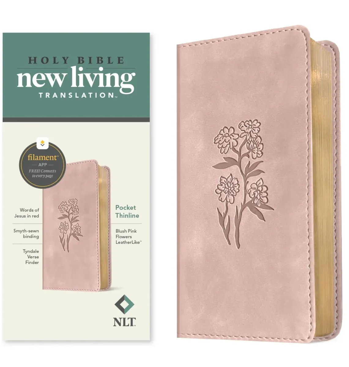 Anglais, Bible NLT, poche, rose, édition Filament - NLT Pocket Thinline Bible, Filament Enabled,...