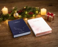Bible S21 Confort, Souple en toile, fleurs roses, tranches or rose
