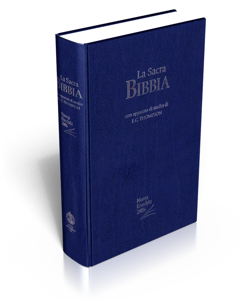 Italien, Bible Nuova Riveduta, Thompson, reliée, bleue