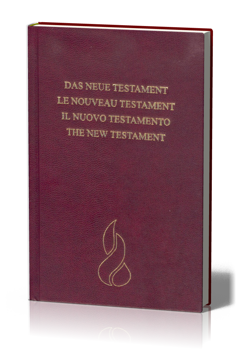 Nouveau testament quadrilingue NEG, allemand/français/italien/anglais - couverture rigide, rouge