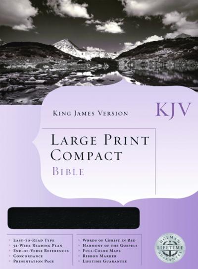 ANGLAIS BIBLE KJV LARGE PRINT COMPACT RELIÉE CUIR NOIR TR.OR, KING JAMES VERSION - BLACK LTH