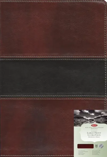 ANGLAIS, BIBLE NKJV, GROS CARACTÈRES, CUIR BICOLORE BORDEAUX/NOIR, TRANCHE OR [New King James...