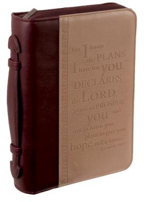 Pochette Bible L, brun "For I kno the plans…" - Similicuir