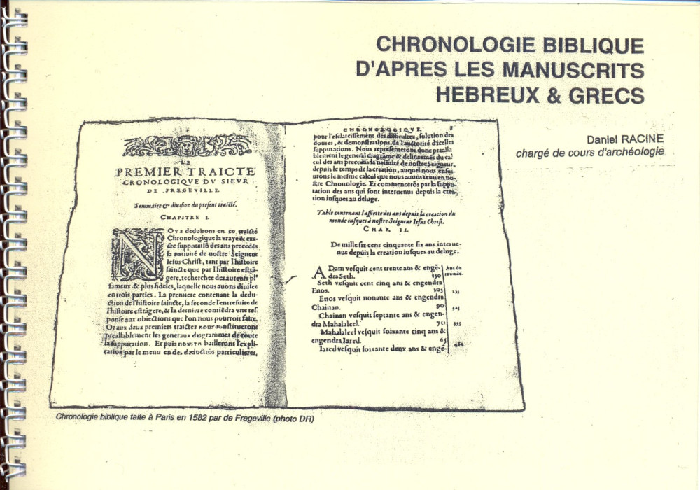 CHRONOLOGIE BIBLIQUE D'APRÈS LES MANUSCRITS HÉBREUX & GRECS