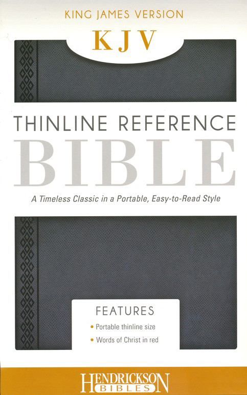 Anglais, Reference Bible KJV - similicuir, gris acier, tranche argent