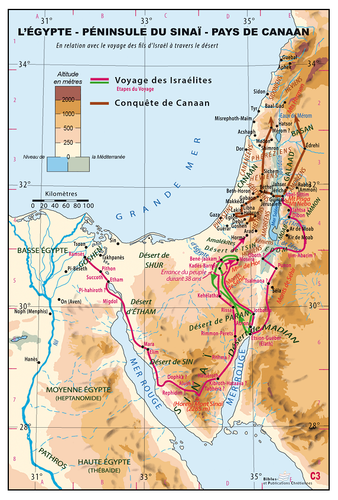 Egypte- péninsule du Sinaï- pays de Canaan (L') - Carte géographique