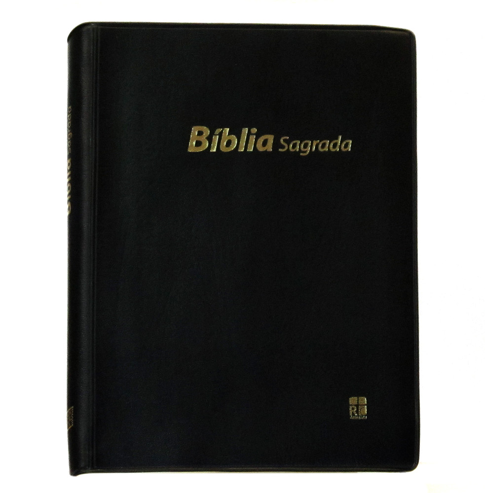 Portugais, Bible Almeida RC, révisée et corrigée - couverture vinyle souple noir, tranche blanche