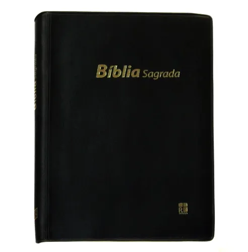 Portugais, Bible Almeida RC, révisée et corrigée - couverture vinyle souple noir, tranche blanche