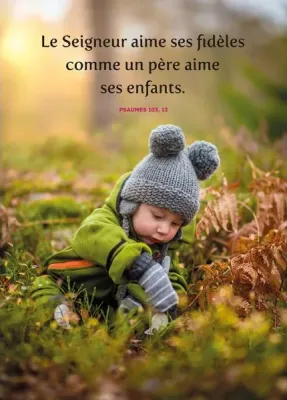 Poster "Le Seigneur aime ses fidèles…" Psaume 103.13 - Enfant dans la nature, 30 x 42 cm