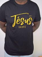 Jésus sauve + Il n'y a de salut - T-Shirt noir