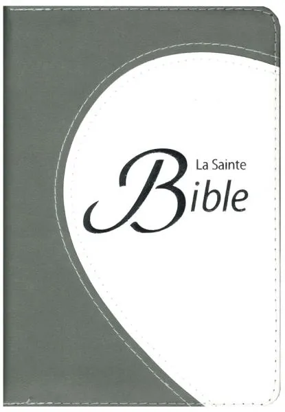 Bible Segond 1910, de poche, duo gris blanc - couverture souple, avec zipper, tranche argent, signet