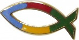 Pin's ichtus arc-en-ciel