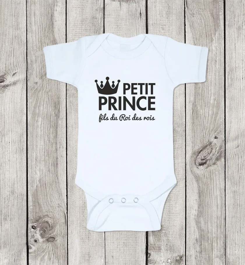 Body 100 % coton - 12/18 mois "Petit Prince fils du Roi des rois" garçon