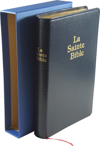 Bible Darby, petit format, bleue - couverture souple, vivella, avec boîtier