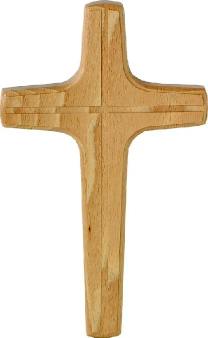 Croix murale - hêtre laqué - 29 x 17.50 cm