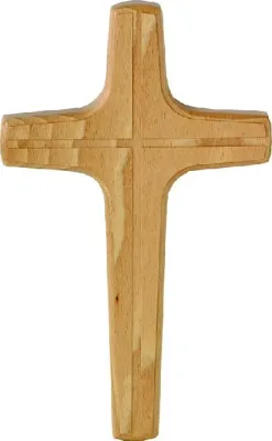 Croix murale - hêtre laqué - 29 x 17.50 cm
