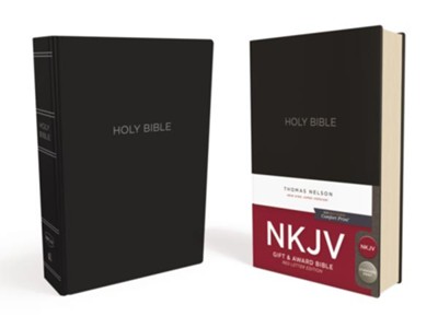 Anglais, Bible NKJV, Gift & Award - similicuir, noire