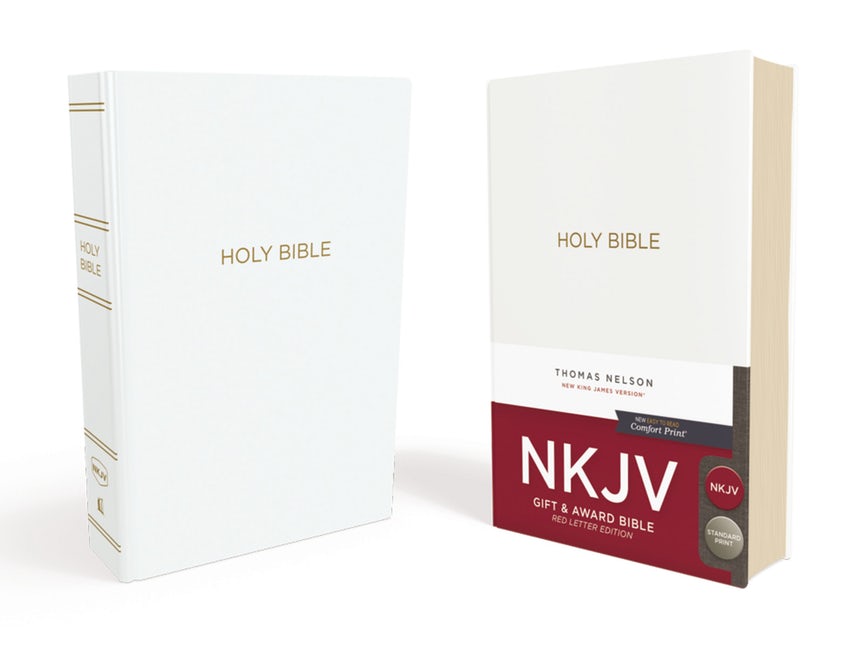 Anglais, Bible, NKJV, Gift & Award, similicuir, blanche, paroles de Jésus en rouge - NKJV, Gift...