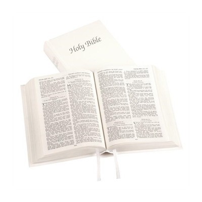 Anglais, Bible KJV rigide blanche tranche argent (31W/W), petit format - King James Version