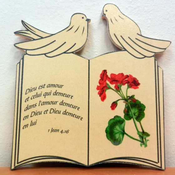 Bois livret, Dieu est amour […] - 1 Jean 4.16