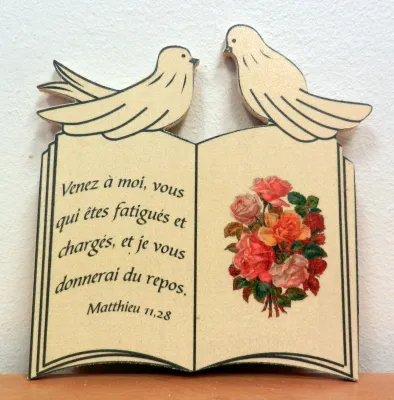 Bois livret, Venez à moi […] - Matthieu 11.28
