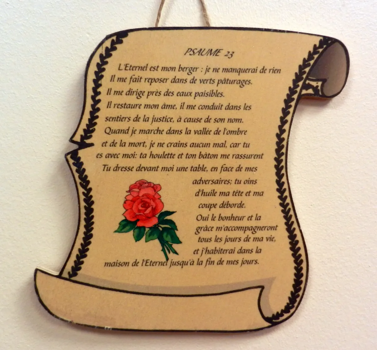 Bois parchemin petit, L'Éternel est mon berger […] - Psaume 23