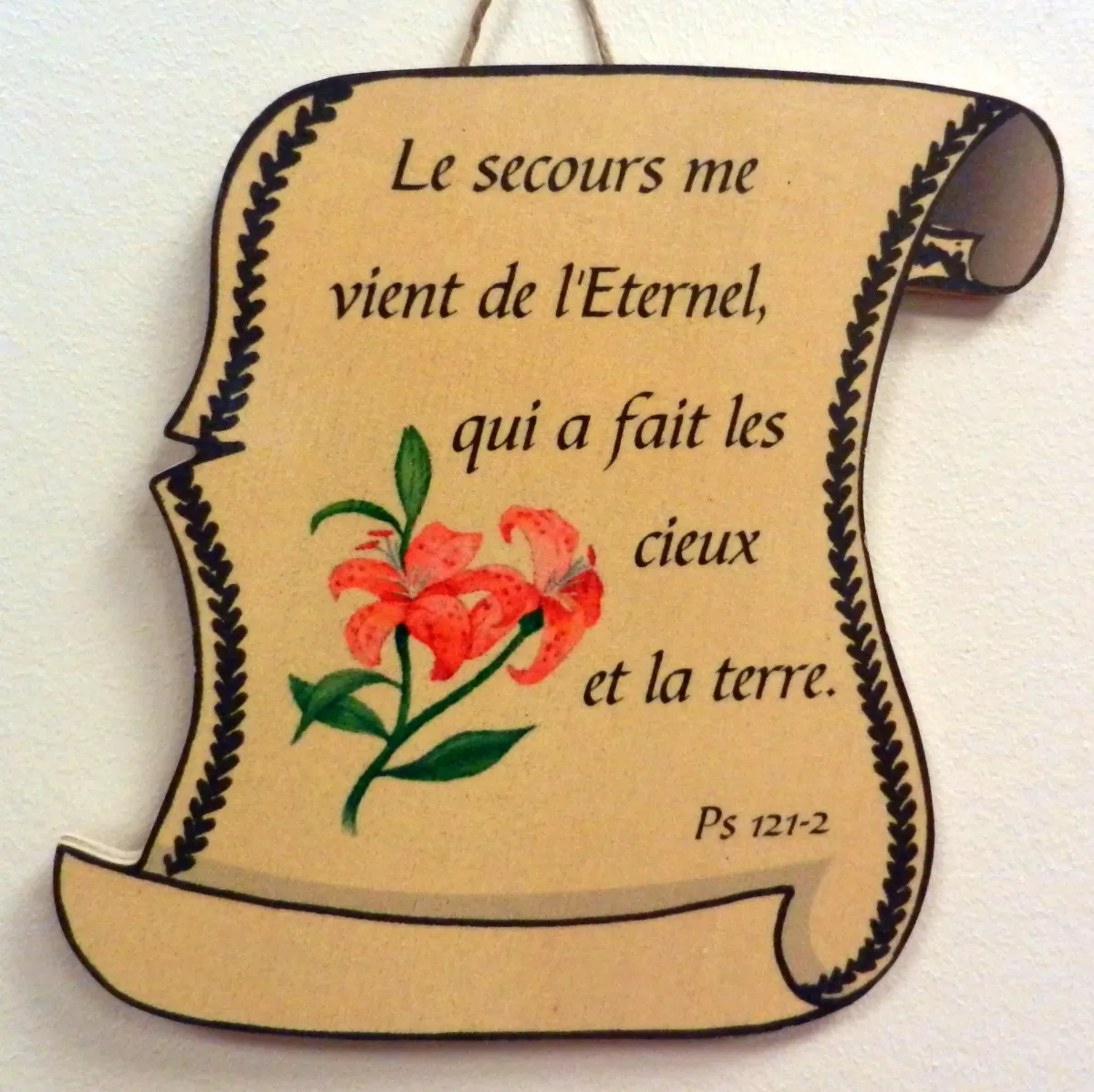 Bois parchemin petit, Le secours […] - Psaume 121.2