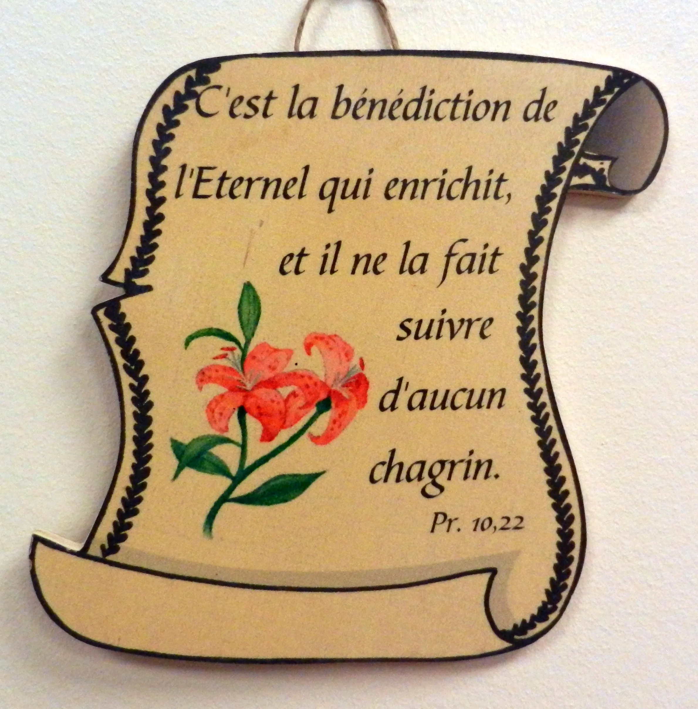 Bois parchemin petit, Proverbes 10.22