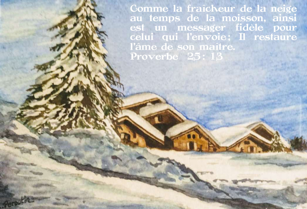 Tableau reproduction aquarelle Proverbe 25.31 - avec cadre