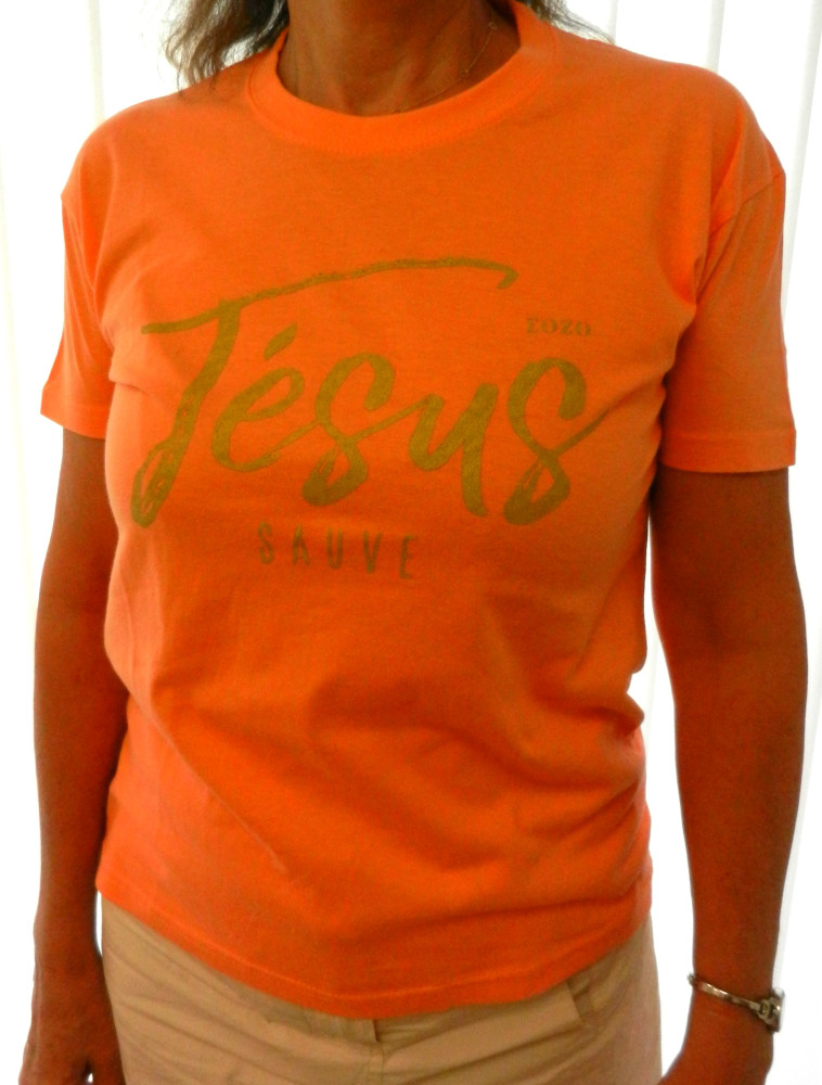 Jésus sauve + Il n'y a de salut - T-Shirt abricot