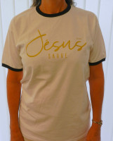 Jésus sauve + Il n'y a de salut - T-Shirt blanc col noir