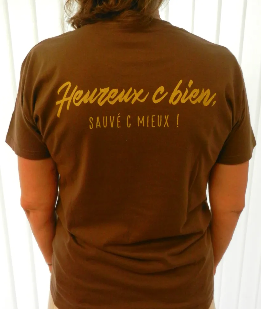 Jésus sauve + Heureux - T-Shirt terre