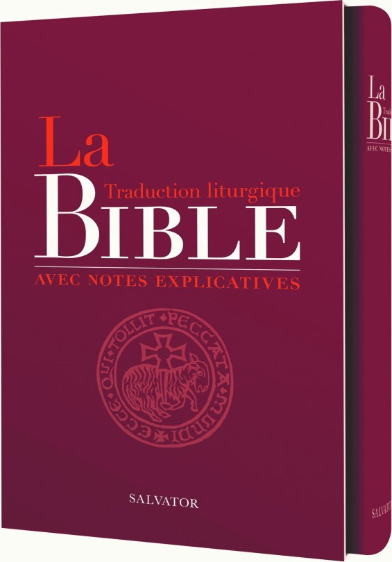 Bible, Traduction Officielle Liturgique - bordeaux, sous boîtier, avec notes explicatives & couverture en cuir rigide