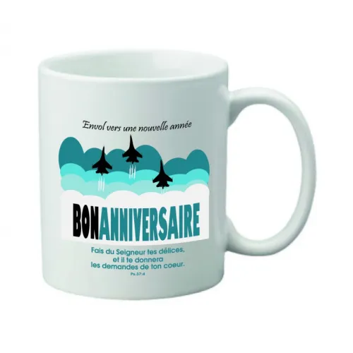 Mug Bon anniversaire "Fais du Seigneur tes délices […]" Psaume 37.4