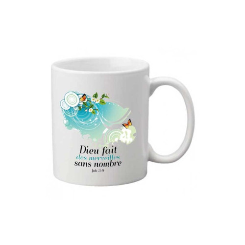 Mug "Dieu fait des merveilles sans nombre" - Job 5.9