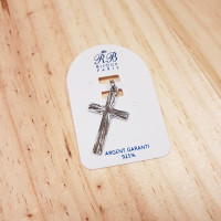 Pendentif Croix striée Argent 1.15 g [grande]