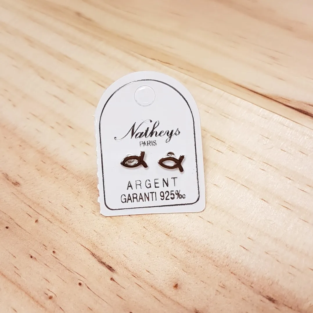 Boucles d'oreilles Ichthus Argent 0.6 g